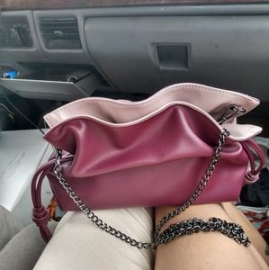 Burgundy bag with removable strap